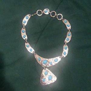 Turquoise silver necklace
